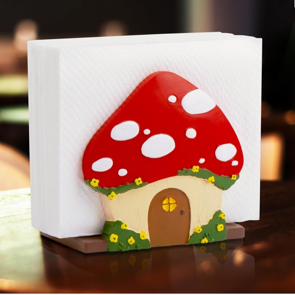Shrumiez Mushroom House Napkin Holder, NIB 🍄